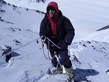 
Jerome Ryan Jumaring Up The Fixed Ropes To The Top Of The Rock Band On The Way To Lhakpa Ri Summit
